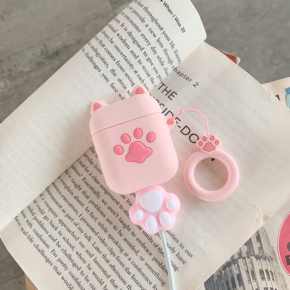 Airpod 1 & 2 Earphone Pouch Case Cover Pink Cat