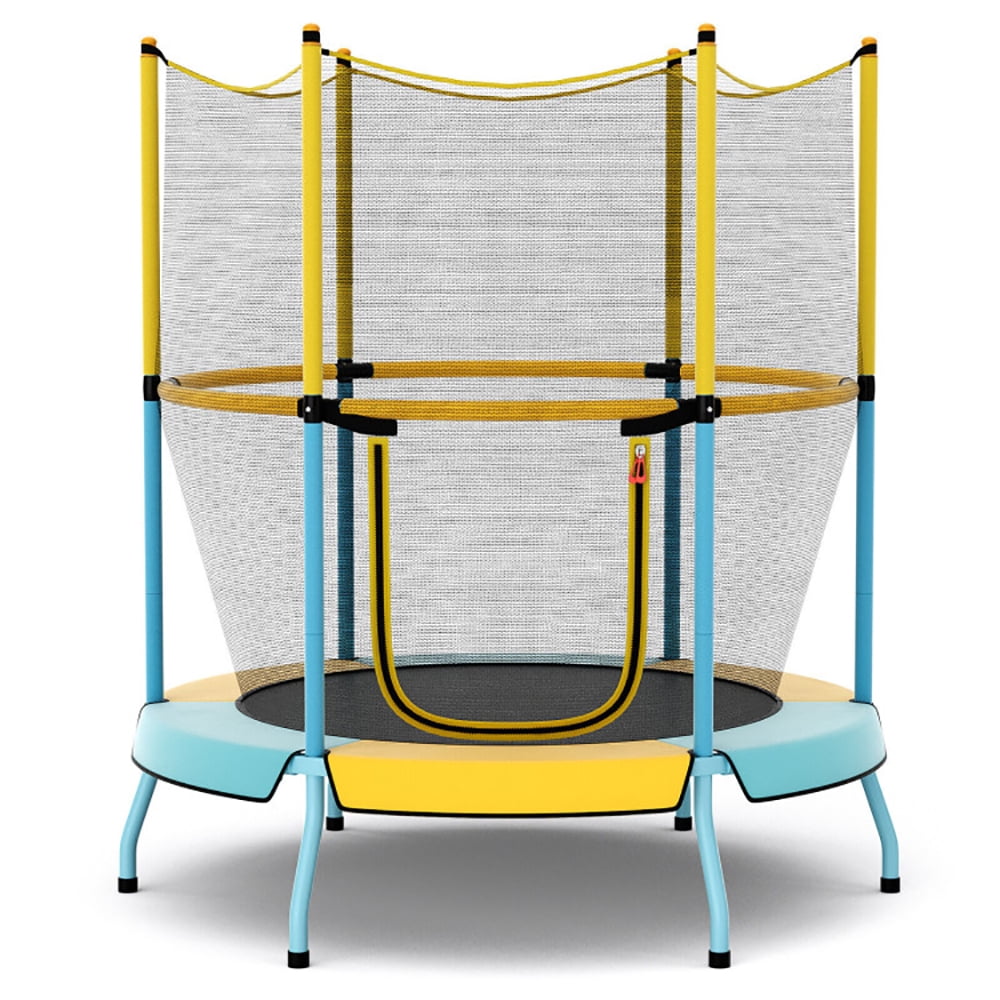 Barara King Backyard Trampoline, Trampoline,48" Toddler Trampoline with Safety Enclosure Net-Yellow