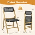 thumbnail image 3 of Spaco Set of 2 Folding Chairs, 2 Pieces Dining Chairs with Woven Rope Seat and Back, Dining Chairs for Outdoor as Garden, Patio, Black, 3 of 9