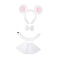 thumbnail image 2 of Conjunto de disfraz de ratón, disfraz de animal de dibujos animados para carnaval, festival, suministros y accesorios. Blanco, 2 of 8