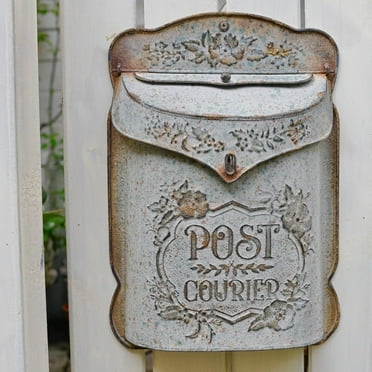 Bigfortune Mailboxes Wall Mount Outside Vintage Metal Mailboxes on Wall for Homes Outdoor Garden Decoration