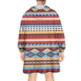 thumbnail image 2 of Wearable Oversized Blanket,Colorful Geometric Striped Pattern Wearable Blanket Hoodie for Adults,Cozy Hooded Blankets with Super Pockets,Super Warm Fuzzy Pullover for Women & Men, 2 of 6
