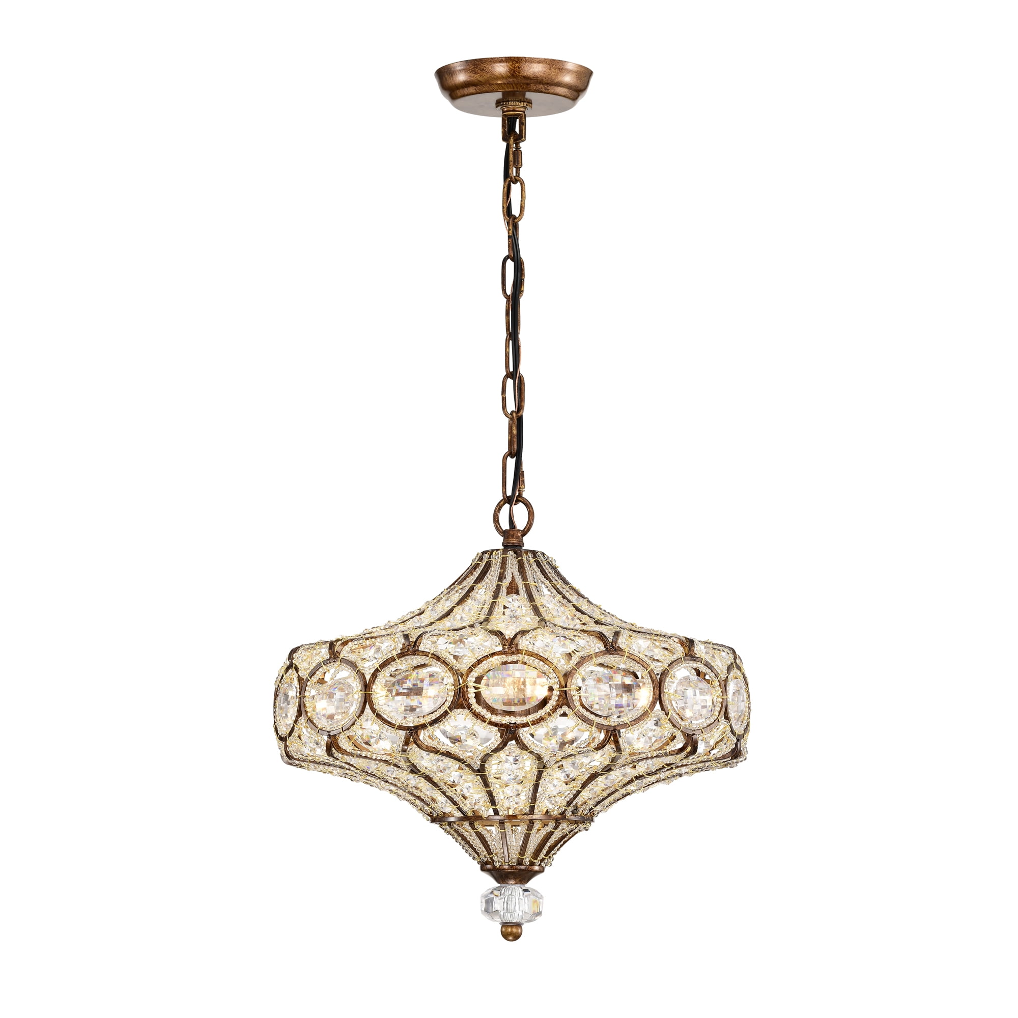 Rilo 15 in. 4-Light Indoor Antique Silver Finish Chandelier