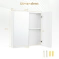 thumbnail image 4 of Giantex Bathroom Mirror Cabinet, 2-Tier Wall Mounted Medicine Cabinet w/ Double Mirrored Doors, Ideal for Living Room, Cloakroom (White), 4 of 8