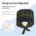 thumbnail image 4 of Kdxio Mardi Gra Geometric Pattern Turban Hat for Women Men Comfortable Adjustable Cleaning Working Cap with Sweatband, 4 of 8