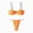 Orange, variant on Women's Backless Two Piece Bikini - Three Point Lacing Swimwear - Polyester/Spandex Blend - S-XL Sizes for Beach/Pool Parties