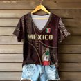 thumbnail image 6 of 2026 New Mexico Soccer Jersey Women, Mexican Jersey Soccer T-Shirt, Soccer Jersey 2D Graphic V-Neck Short Sleeve Football Tee, Casual Daily Sport Top for Adult, 6 of 6