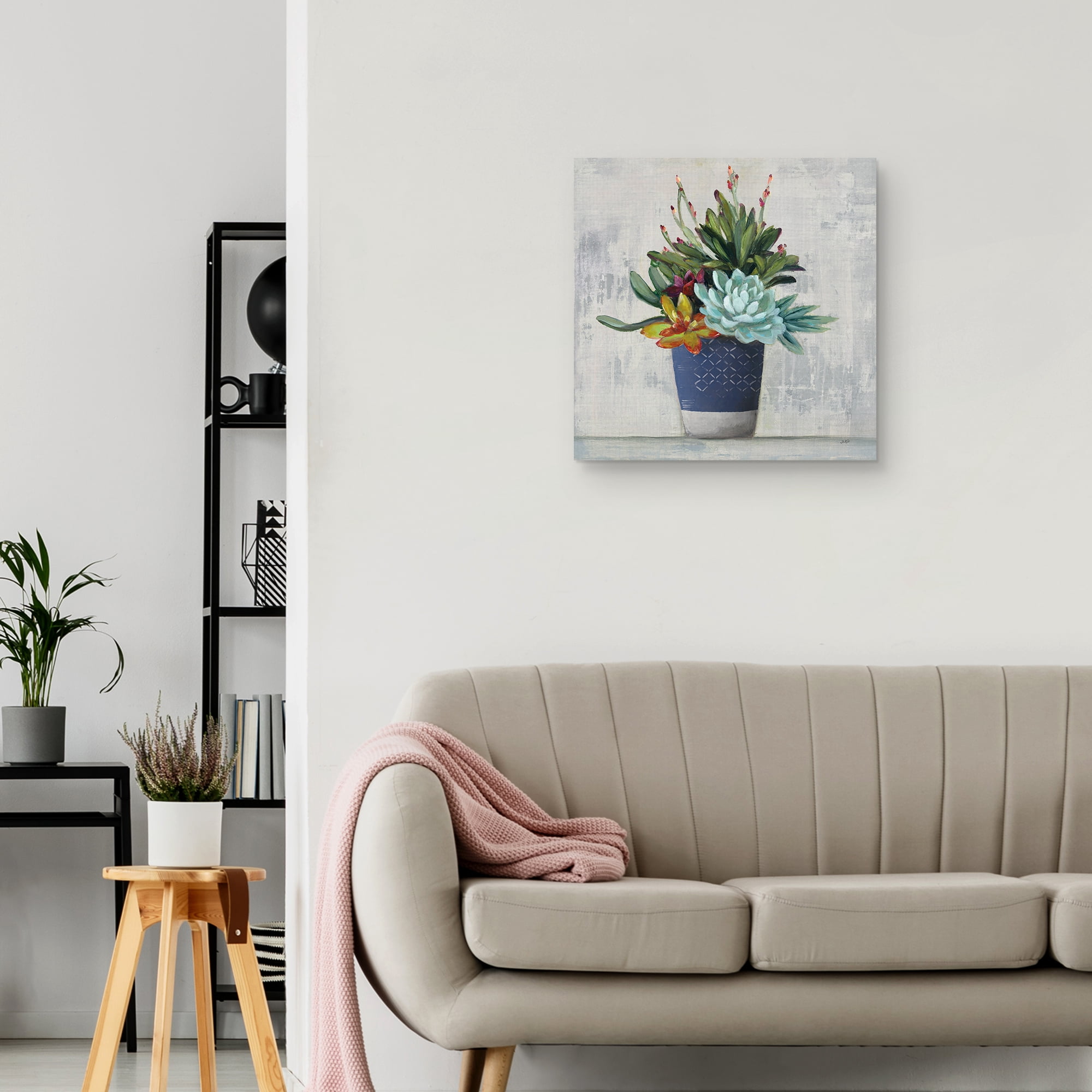 Masterpiece Art Gallery Succulent Still Life I Navy by Julia Purinton Canvas Art Print
