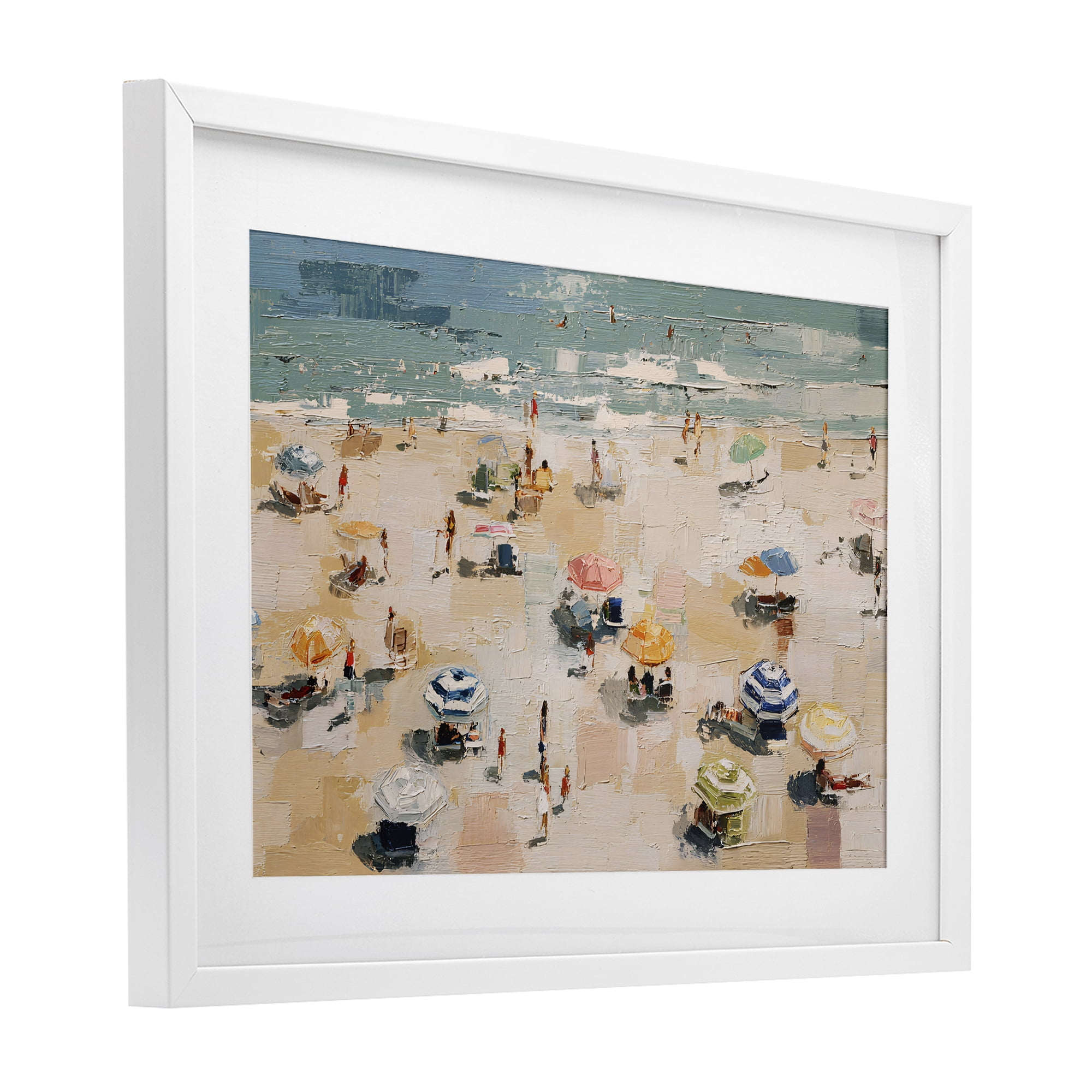 Stupell Industries Summer Beachgoers Expression White Framed Print Under Glass, design by Jacky Ngan