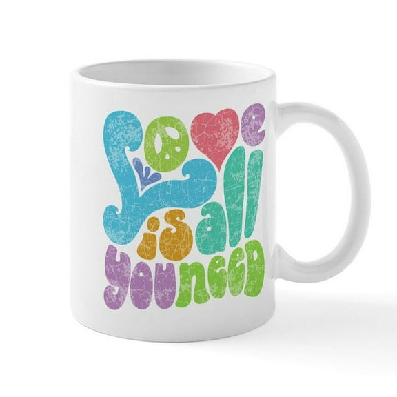 CafePress - Love Is All II Mug - 11 oz Ceramic Mug - Novelty Coffee Tea Cup