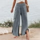thumbnail image 4 of WILLBEST Pantalones Casuales de Lino de Pierna Ancha para Mujer, Cintura Elástica y Dobladillo Plisado, Ropa de Playa Cómoda con Bolsillos para Relajarse y Disfrutar Del Estilo En Verano. Chica, 4 of 4
