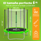 thumbnail image 3 of Trampolín para Niños 6 Pies ( 191 CM ) YEI Verde, Estructura de Acero Reforzado con Red de Seguridad, 3 of 7