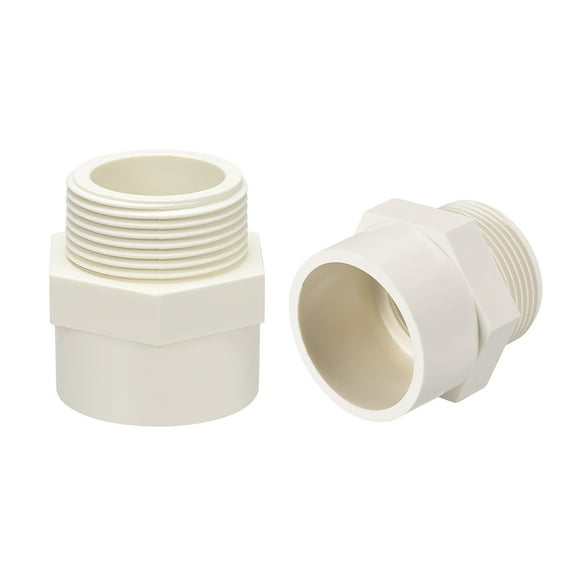 Unique Bargains 50mm Slip x G1-1/2 Male Thread Pipe Fitting Adapter Connector 2Pcs