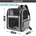 thumbnail image 4 of Dog Backpack Carrier for Small Large Cat, Pet, Puppies, Ventilated Pet Hiking Backpack Travel Bag,, 4 of 6