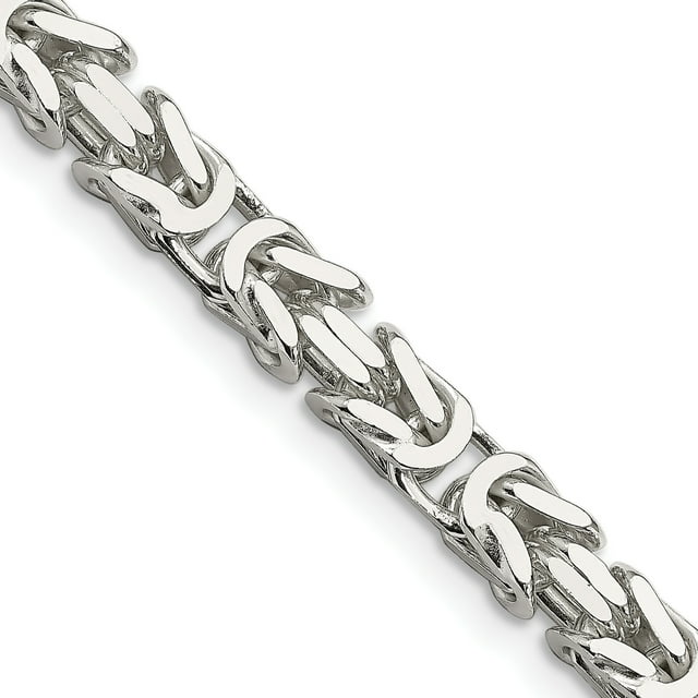 925 Sterling Silver 6mm Byzantine Link Chain Necklace Pendant Charm