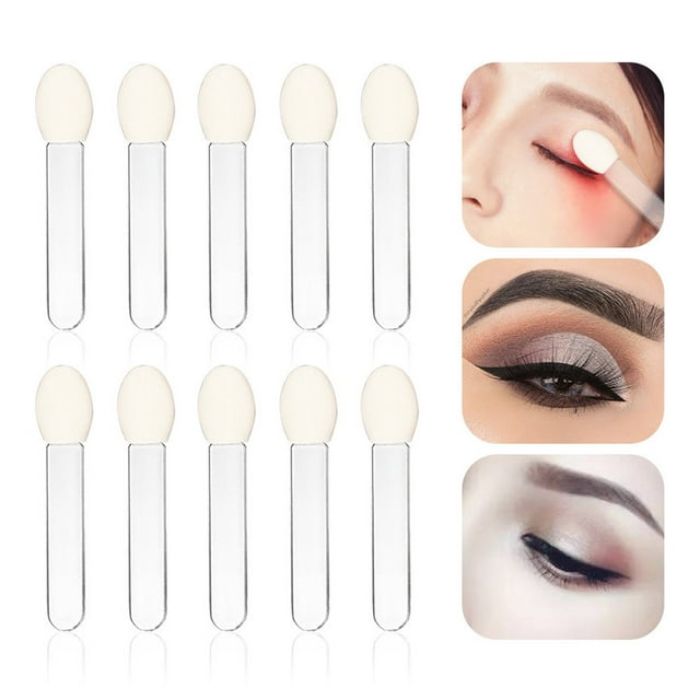 Fiudx Pincel Delineador de Ojos, Esponja para Ojos con Agarre de Polvo, Aplicador de Maquillaje de Color Natural, Pincel de Sombra de Ojos de Reproducción Uniforme, Uso Diario, Artículos Esenciales p