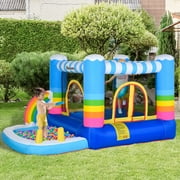 Outsunny 2-in-1 Kids Bounce House Inflatable Water Slide Jump Castle