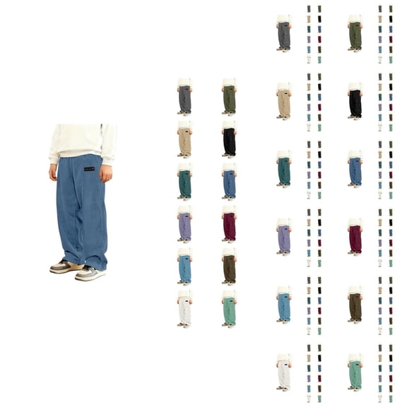Boys Fashion Boys Pants Classic Straight Leg Corduroy Trousers Soft Casual Playwear Everyday School Pants for Kids