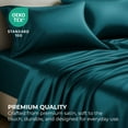 thumbnail image 5 of Satin Sheets California King [4-Piece, Teal] Luxury Silky Bed Sheets - Extra Soft 1800 Microfiber Sheet Set, Wrinkle, Fade, Stain Resistant - Deep Pocket Fitted Sheet, Flat Sheet, Pillow Cases, 5 of 8