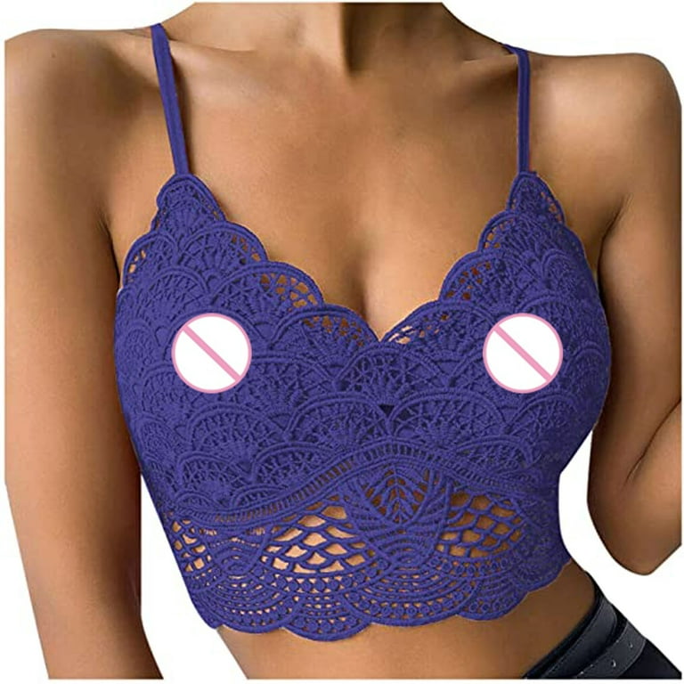 Meichang Lace Bras for Women Wireless Push Up T-shirt Bras Seamless Sexy Bralettes  Stretch Breathable Full Figure Bras 