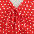 thumbnail image 5 of LYXSSBYX Summer Dresses for Women Clearance Fashion Women's Sleeve Dot Print Short Sleeve V-Neck Bandage Retro Mini Dress, 5 of 8