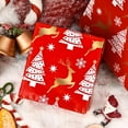 thumbnail image 6 of GRA Reversible Reindeer, Stripe Christmas Wrapping Paper Roll - 46.8 sq.ft. (17in x 33ft) with Gold Printed Snowflake, Christmas Tree, Hexagram Star for Party, New Year Celebration, 6 of 16