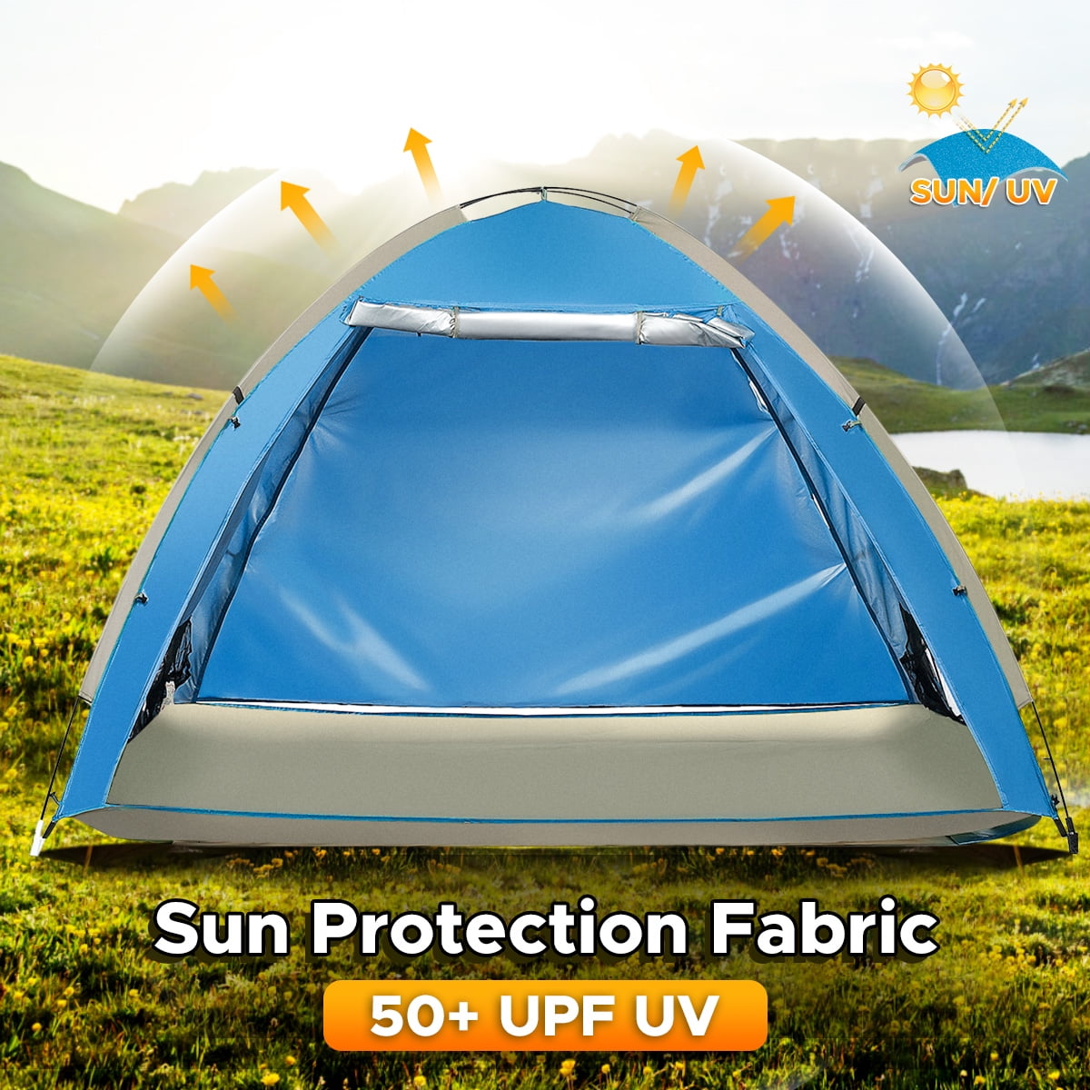 Camping Tent Lightweight Waterproof Uv Protection Sun Shelter Outdoor Dome Tent for 2-3 Person Hiking Garden Dome Tent 