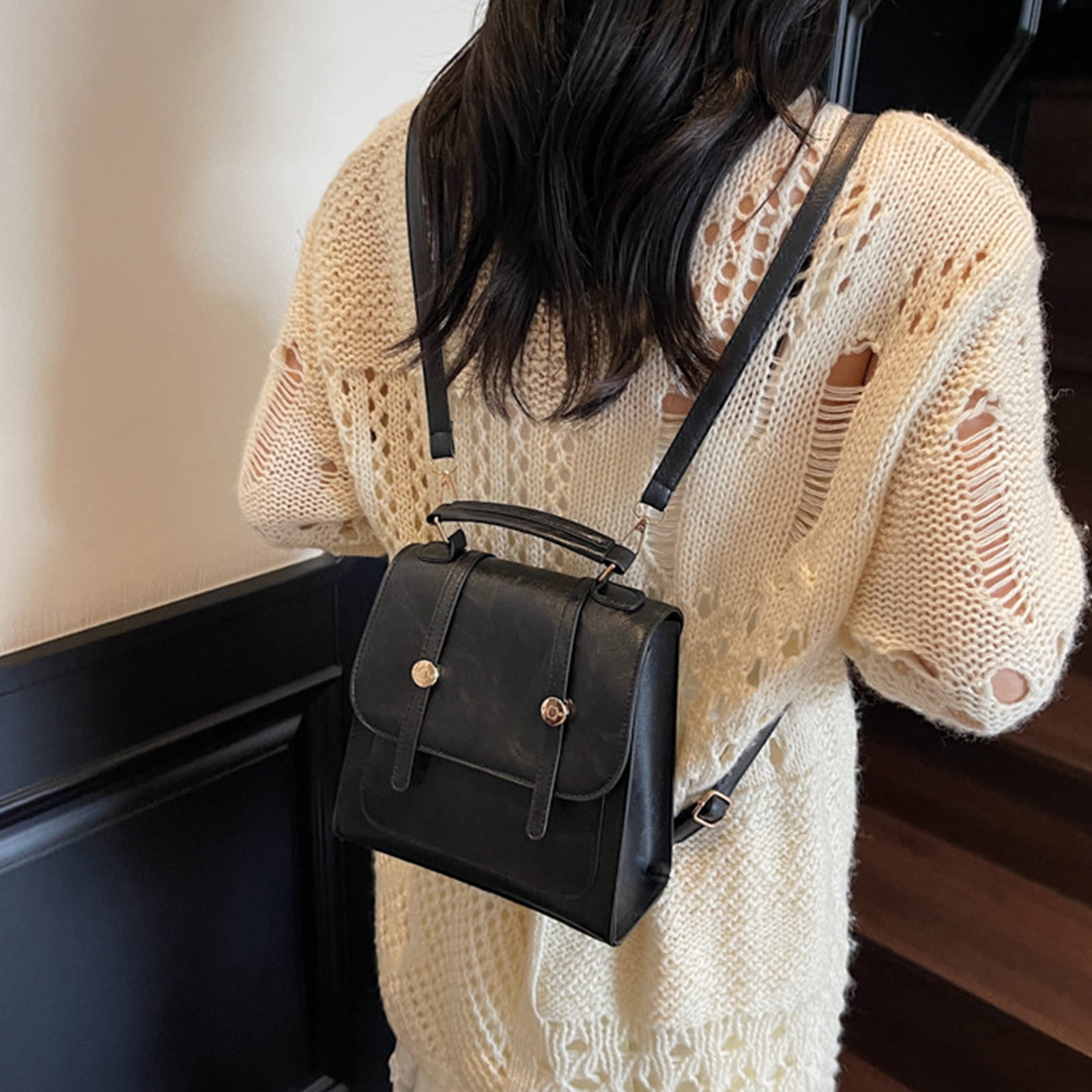 Vintage Backpack for Women Leather Lightweight Laptop  display picture 2