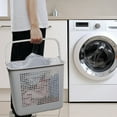 thumbnail image 6 of Fabnati 35 Liter Plastic Laundry Basket with Carry Handle, 4 Pack Clothes Hamper, Gray, 6 of 7