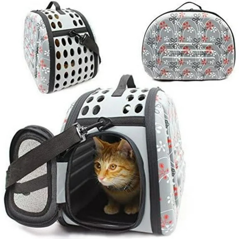 DENZUS Foldable Pet Carrier, Collapsible Travel Cage with Breathable Mesh for Dogs and Cats