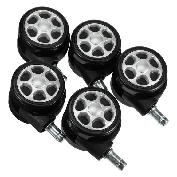 ETHZZLE Set of 5 Black Heavy Duty Office Chair Replacement Wheels with Locking Swivel Casters