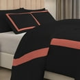 thumbnail image 5 of DNG Creations 1 Piece Full Black And Brick Red Border Line Pattern Duvet Cover - 100% Egyptian Cotton, 800 Thread Count ( Full/Queen ), 5 of 5