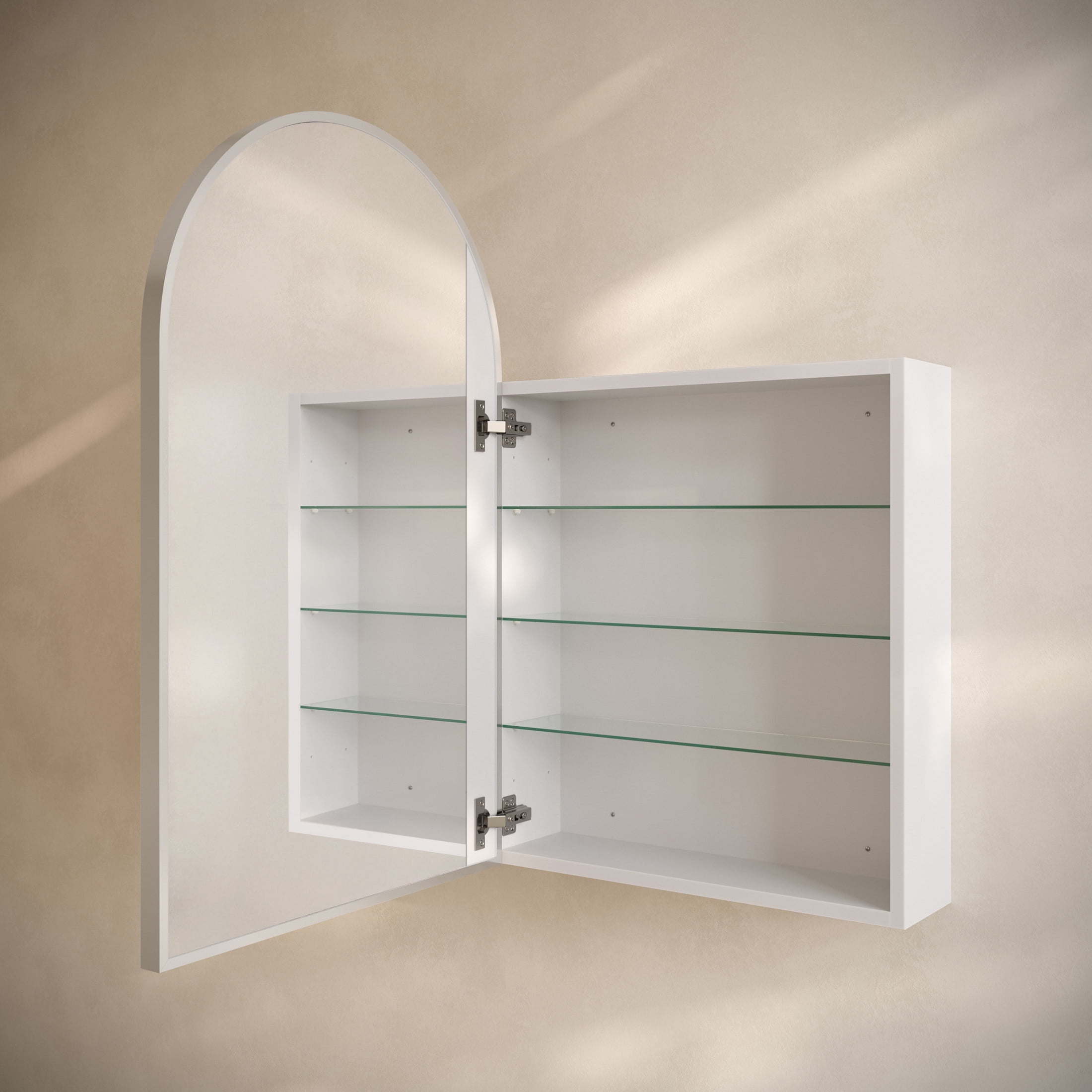 Porte 20 x 30 Arched Recessed/Wall Mount Medicine Cabinet with Mirror in Chrome