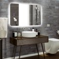 thumbnail image 4 of Costway 32"x24" Bathroom LED Backlit Mirror Imitated Crystal Frame 3 Color Mode Anti-Fog, 4 of 10
