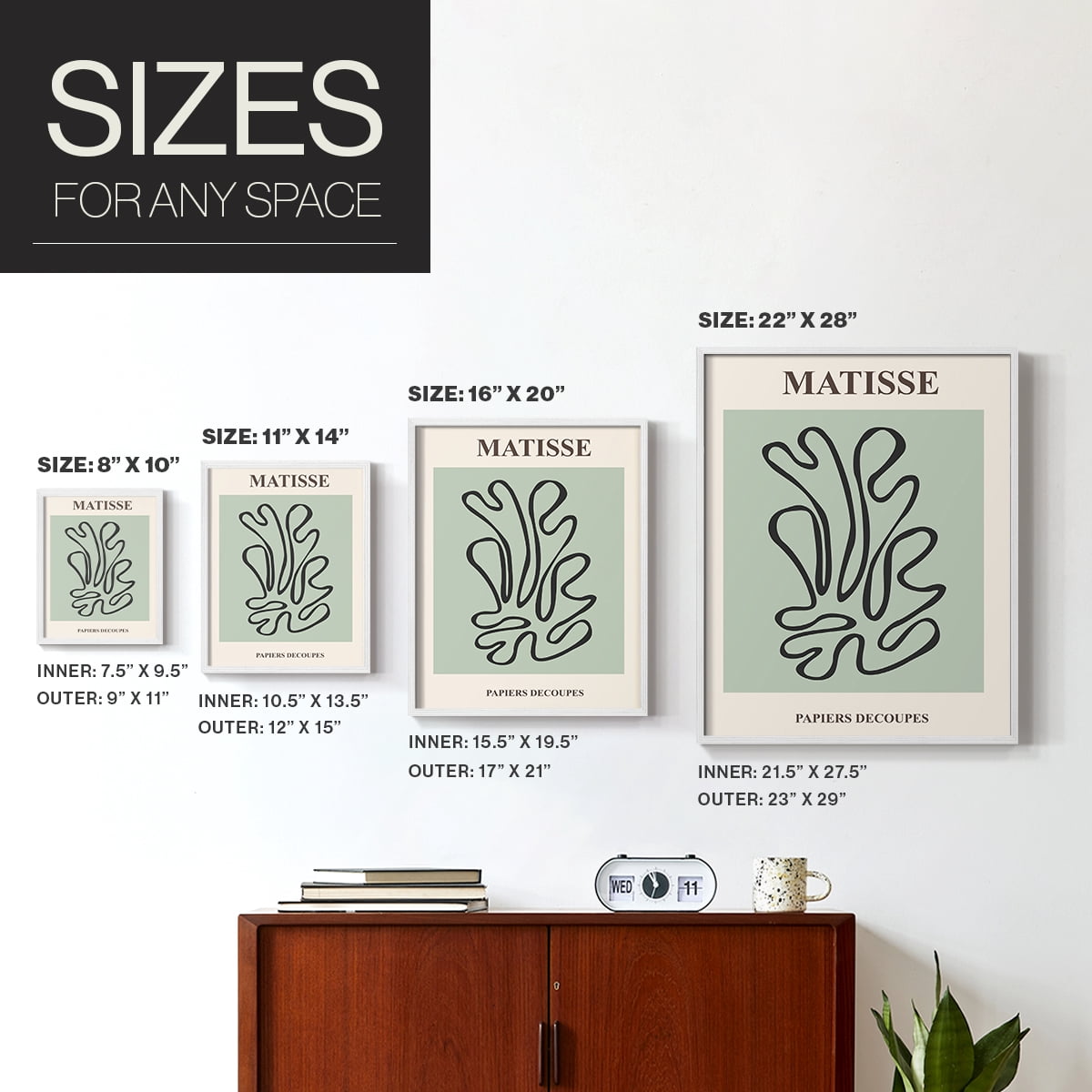 Matisse CXIV Framed Print in White Solid Wood 16 x 20 Framed Print