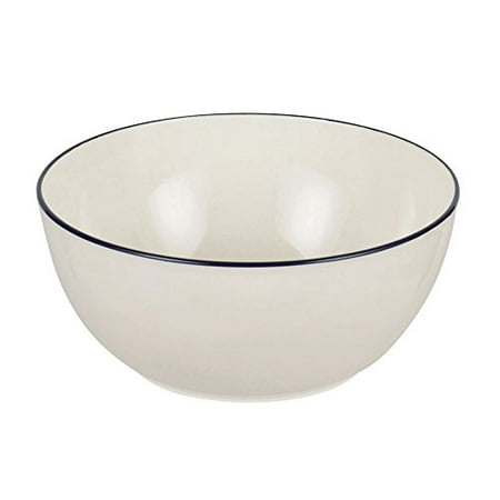 

Fuchisai Clean Coat Bowl L White & Navy Yamanaka Nuri Made in Japan Microwave-safe K-6326