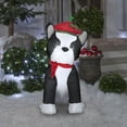 thumbnail image 2 of Gemmy Christmas Airblown Inflatable French Bulldog in Holiday Beret, 3.5 ft Tall, Multi, 2 of 5