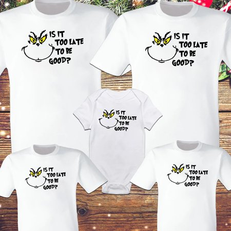 

Christmas Grinch Retro Cotton Matching Family Shirt Short Sleeve Tops Shirts Family Tops Slim Shirt