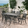 thumbnail image 3 of GDF Studio Bonneville Outdoor Cast Aluminum 7 Piece Dining Set, Antique Matte Black, 3 of 12