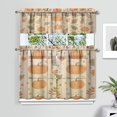 thumbnail image 2 of Fall Kitchen Curtains 36 Inch Short - 3 Panel Set, Autumn Harvest Print, Rod Pocket Window Treatment for Thanksgiving, Farmhouse, Cafe, Living Room - Machine Washable, 2 of 6