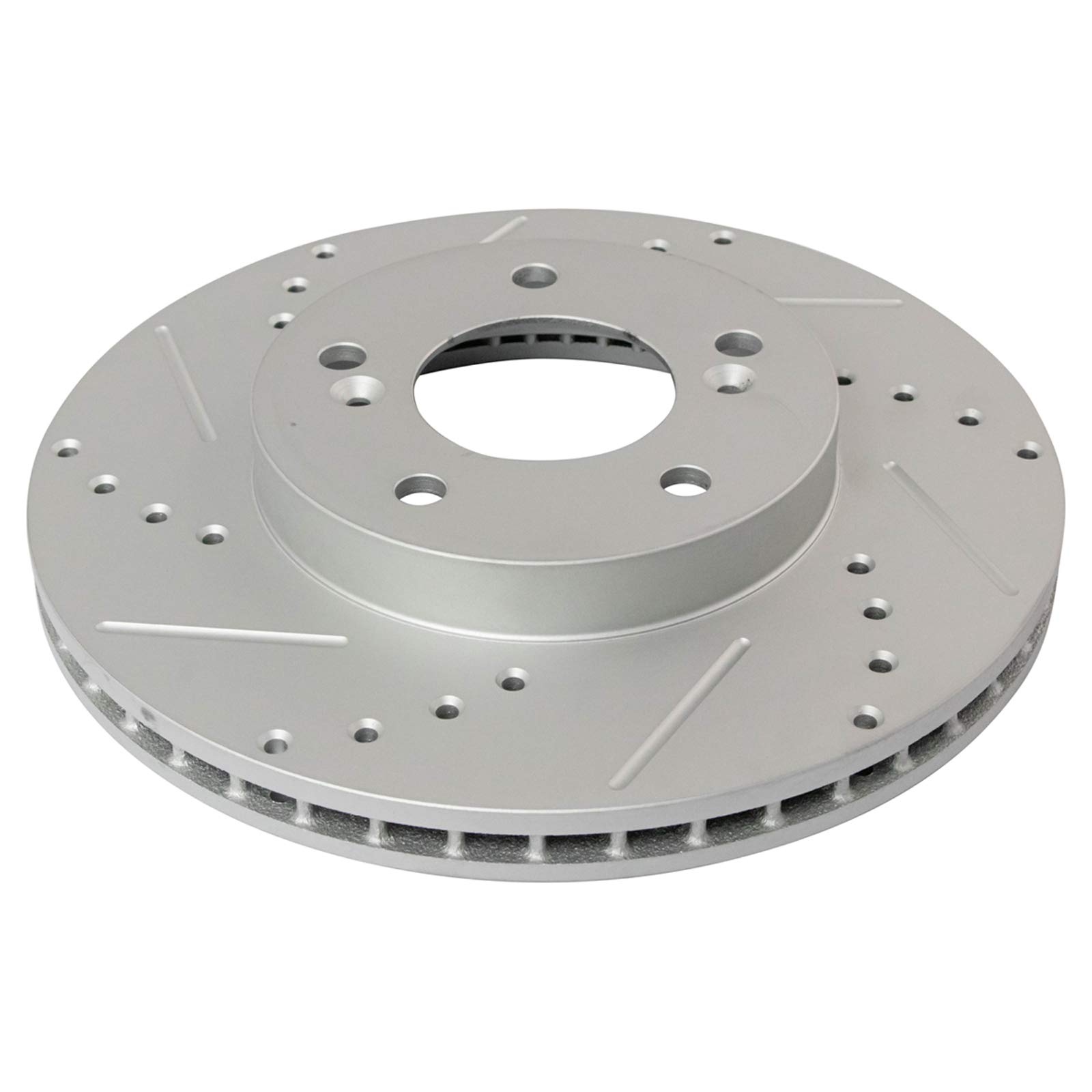 AM Autoparts Front Drilled & Slotted Brake Rotors + Posi Metallic Pad Set – 10.20" Diameter, G-Coated, Fits Select GM Models 1996-2005, 10-Year Warranty