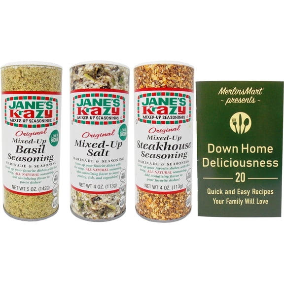 Steakhouse, Salt, Basil Marinade & Seasoning 3 Flavor Variety - (1) Each (4-5 Ounces) MerlinsMart Zine | Jane's Krazy