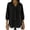 black, variant on Women's Long Sleeve Blouses Plus Size with Faux Denim V-Neck and Ruffled Three Quarter Sleeve