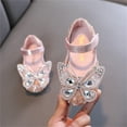 thumbnail image 2 of NOKIO Girls Dance Shoes Princess Performance Spring Summer Sparkly 𝖱hinestone Pearl Sequin Bow Hook-Loop Comfortable Flats for Little Girls, 2 of 6