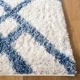 thumbnail image 3 of SAFAVIEH Berber Kyle Geometric Shag Area Rug, Ivory/Blue, 3'3" x 5'3", 3 of 11