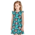 thumbnail image 1 of Vsdgher Chemises de Nuit Chat Crâne pour Filles Manches Courtes à Volants Robe de Nuit Pyjama pour Fête Pyjama-TG, 1 of 6