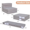 thumbnail image 2 of VIXLON Modern Memory Foam Foldable Sofa Bed, Light Gray, 2 of 5
