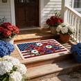 thumbnail image 5 of American Flag Stars Patriotic 4th of July Doormat Memorial Day Independence Door Mat Floor Mat Non Slip Rubber Backing Seasonal Entryway Kitchen Home Decoration, 5 of 6