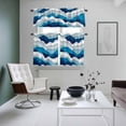 thumbnail image 4 of Blue Ombre Kitchen Curtains Sets for Windows 24 Inch Length, Modern Geometric Abstract Art Moire Rod Pocket Window Treatments Tier Curtains and Valances Set for Bedroom/Bathroom, 4 of 8