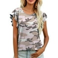 thumbnail image 2 of Mujer suelta casual manga corta cuello redondo estampado casual blusa camiseta túnica tops Fridja  ghk5562, 2 of 5